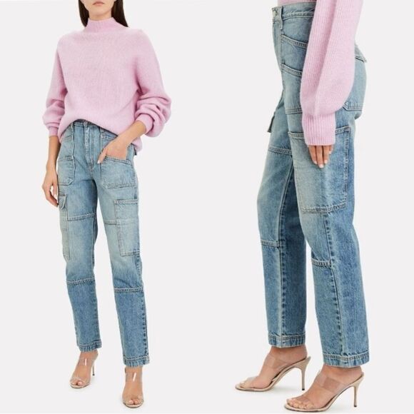 Slvrlake Savior West Coast Blue Jeans High Rise Cargo Size 24 - Picture 1 of 13